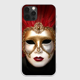 Чехол для iPhone 12 Pro Max с принтом Венецианская маска в Петрозаводске, Силикон |  | венеция | италия | карнавал | красный | лицо | перья