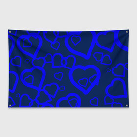 Флаг-баннер с принтом Ночная романтика в Петрозаводске, 100% полиэстер | размер 67 х 109 см, плотность ткани — 95 г/м2; по краям флага есть четыре люверса для крепления | love is | влюблённый | любовь | ночь | романтика | сердечки | сердце