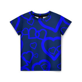 Детская футболка 3D с принтом Ночная романтика в Петрозаводске, 100% гипоаллергенный полиэфир | прямой крой, круглый вырез горловины, длина до линии бедер, чуть спущенное плечо, ткань немного тянется | love is | влюблённый | любовь | ночь | романтика | сердечки | сердце