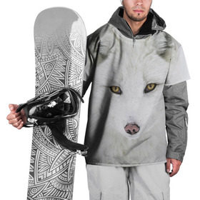 Накидка на куртку 3D с принтом Полярная лиса в Петрозаводске, 100% полиэстер |  | animal | polar fox | predator | sly | white | wild | белая | дикая | животное | лиса | полярная | хитрая | хищник