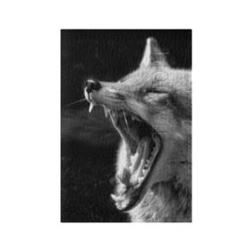 Мужская футболка 3D с принтом Лиса в Петрозаводске, натуральная матовая кожа | размер 19,3 х 13,7 см; прозрачные пластиковые крепления | animal | bw | fox | jaws | predator | sly | teeth | wild | yawn | дикая | животное | зевает | зубы | лиса | пасть | хитрая | хищник | чб