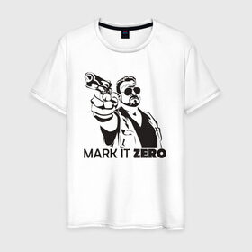 Мужская футболка хлопок с принтом Walter Sobchak в Петрозаводске, 100% хлопок | прямой крой, круглый вырез горловины, длина до линии бедер, слегка спущенное плечо. | the big lebowski | walter sobchak | большой лебовски