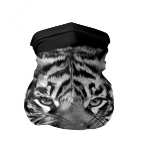 Бандана-труба 3D с принтом Тигр в Петрозаводске, 100% полиэстер, ткань с особыми свойствами — Activecool | плотность 150‒180 г/м2; хорошо тянется, но сохраняет форму | animal | black   white | look | predator | tiger | wild | взгляд | дикий | животное | тигр | хищник | черно   белый