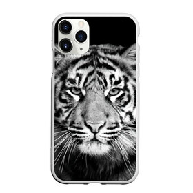 Чехол для iPhone 11 Pro матовый с принтом Тигр в Петрозаводске, Силикон |  | animal | black   white | look | predator | tiger | wild | взгляд | дикий | животное | тигр | хищник | черно   белый