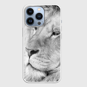 Чехол для iPhone 13 Pro с принтом Лев в Петрозаводске,  |  | animal | black   white | king | lion | look | predator | wild | взгляд | дикий | животное | зверь | лев | хищник | царь | черно   белый