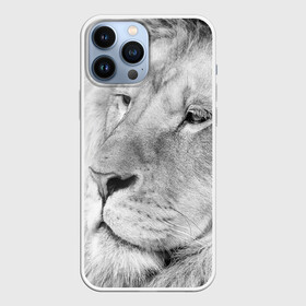 Чехол для iPhone 13 Pro Max с принтом Лев в Петрозаводске,  |  | animal | black   white | king | lion | look | predator | wild | взгляд | дикий | животное | зверь | лев | хищник | царь | черно   белый