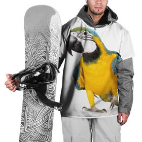 Накидка на куртку 3D с принтом Попугай ара в Петрозаводске, 100% полиэстер |  | Тематика изображения на принте: желтый | птица | синий | экзотика