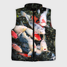 Мужской жилет утепленный 3D с принтом Koi Fish (карпы кои) в Петрозаводске,  |  | bright | brocade | carp | color | decorative | depth | exotic | fish | koi | koi fish | sea | water | вода | глубина | декоративные | карпы | кои | море | парчовый | рыбки | цвет | экзотические | яркий