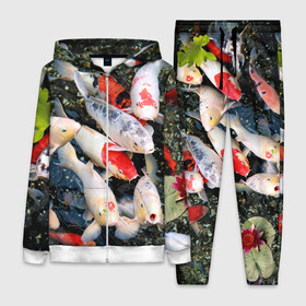 Женский костюм 3D с принтом Koi Fish (карпы кои) в Петрозаводске,  |  | bright | brocade | carp | color | decorative | depth | exotic | fish | koi | koi fish | sea | water | вода | глубина | декоративные | карпы | кои | море | парчовый | рыбки | цвет | экзотические | яркий