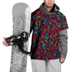 Накидка на куртку 3D с принтом Перья в Петрозаводске, 100% полиэстер |  | Тематика изображения на принте: петух | попугай | птица | разноцветный | текстура | чудо
