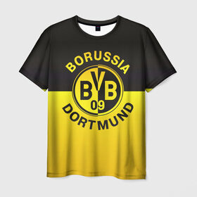Мужская футболка 3D с принтом Borussia Dortmund FC в Петрозаводске, 100% полиэфир | прямой крой, круглый вырез горловины, длина до линии бедер | Тематика изображения на принте: боруссия | германия | дортмунд | клуб | фк | футбол | футбольный