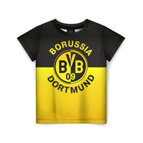 Детская футболка 3D с принтом Borussia Dortmund FC в Петрозаводске, 100% гипоаллергенный полиэфир | прямой крой, круглый вырез горловины, длина до линии бедер, чуть спущенное плечо, ткань немного тянется | боруссия | германия | дортмунд | клуб | фк | футбол | футбольный