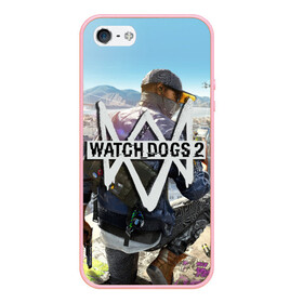 Чехол для iPhone 5/5S матовый с принтом Watch Dogs 2 в Петрозаводске, Силикон | Область печати: задняя сторона чехла, без боковых панелей | watchdogs