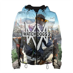 Женская куртка 3D с принтом Watch Dogs 2 в Петрозаводске, ткань верха — 100% полиэстер, подклад — флис | прямой крой, подол и капюшон оформлены резинкой с фиксаторами, два кармана без застежек по бокам, один большой потайной карман на груди. Карман на груди застегивается на липучку | watchdogs