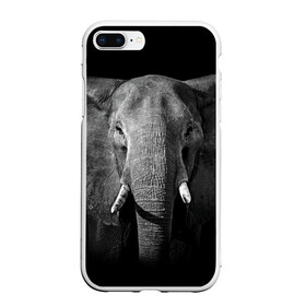 Чехол для iPhone 7Plus/8 Plus матовый с принтом Слон в Петрозаводске, Силикон | Область печати: задняя сторона чехла, без боковых панелей | animal | big | black   white | elephant | wild | большой | дикий | животное | слон | черно   белый