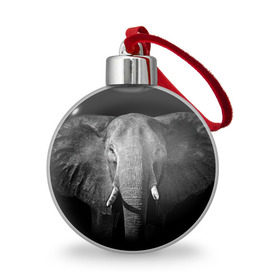 Ёлочный шар с принтом Слон в Петрозаводске, Пластик | Диаметр: 77 мм | animal | big | black   white | elephant | wild | большой | дикий | животное | слон | черно   белый