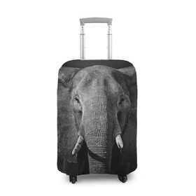 Чехол для чемодана 3D с принтом Слон в Петрозаводске, 86% полиэфир, 14% спандекс | двустороннее нанесение принта, прорези для ручек и колес | animal | big | black   white | elephant | wild | большой | дикий | животное | слон | черно   белый