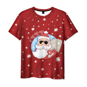 Мужская футболка 3D с принтом HoHoHo в Петрозаводске, 100% полиэфир | прямой крой, круглый вырез горловины, длина до линии бедер | 2017 год | deer | ho | merry christmas | new year | santa | дед мороз | зима | клаус | новый год | ночь | праздник | рождество | санта | снег