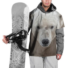 Накидка на куртку 3D с принтом Белый медведь в Петрозаводске, 100% полиэстер |  | animal | bear | eyes | head | north | polar | predator | white | wild | белый | взгляд | голова | дикий | животное | медведь | полярный | север | хищник