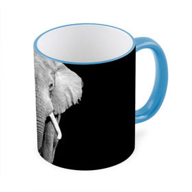 Кружка 3D с принтом Слон в Петрозаводске, керамика | ёмкость 330 мл | africa | big | black   white | elephant is an animal | shroud | tusks | африка | бивни | большой | животное | идет | савана | слон | черно   белый