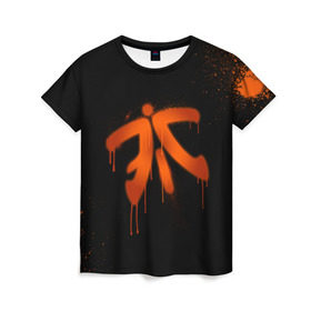 Женская футболка 3D с принтом cs:go - Fnatic (Black collection) в Петрозаводске, 100% полиэфир ( синтетическое хлопкоподобное полотно) | прямой крой, круглый вырез горловины, длина до линии бедер | 0x000000123 | cs | csgo | fnatic | кс | ксго | фнатик