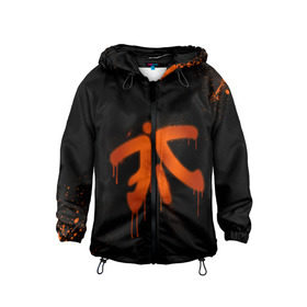 Детская ветровка 3D с принтом cs:go - Fnatic (Black collection) в Петрозаводске, 100% полиэстер | подол и капюшон оформлены резинкой с фиксаторами, по бокам два кармана без застежек, один потайной карман на груди | 0x000000123 | cs | csgo | fnatic | кс | ксго | фнатик