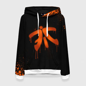 Женская толстовка 3D с принтом cs:go - Fnatic (Black collection) в Петрозаводске, 100% полиэстер  | двухслойный капюшон со шнурком для регулировки, мягкие манжеты на рукавах и по низу толстовки, спереди карман-кенгуру с мягким внутренним слоем. | 0x000000123 | cs | csgo | fnatic | кс | ксго | фнатик