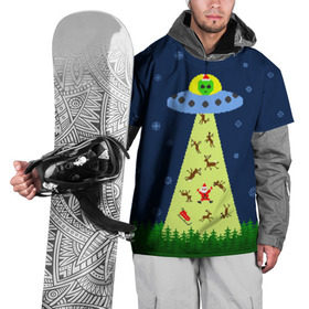 Накидка на куртку 3D с принтом Похищение Санта Клауса в Петрозаводске, 100% полиэстер |  | Тематика изображения на принте: вязанный | дед мороз | нлоб инопланетяне | новый год | рождество | свитер