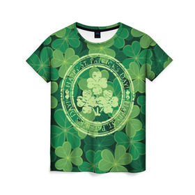 Женская футболка 3D с принтом Ireland, Happy St. Patrick`s Day в Петрозаводске, 100% полиэфир ( синтетическое хлопкоподобное полотно) | прямой крой, круглый вырез горловины, длина до линии бедер | background | clover | four | green | happy st. patricks day | holiday | ireland | leaf | petal | plant | print | зеленый | ирландия | клевер | лепесток | лист | печать | праздник | растение | счастливого святого патрика | фон | четыре