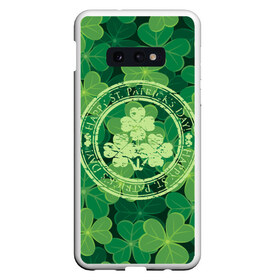 Чехол для Samsung S10E с принтом Ireland Happy St Patricks Day в Петрозаводске, Силикон | Область печати: задняя сторона чехла, без боковых панелей | Тематика изображения на принте: background | clover | four | green | happy st. patricks day | holiday | ireland | leaf | petal | plant | print | зеленый | ирландия | клевер | лепесток | лист | печать | праздник | растение | счастливого святого патрика | фон | четыре