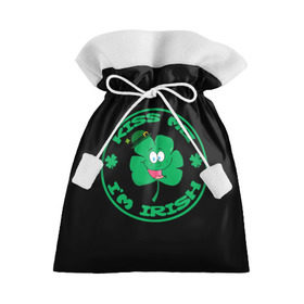 Подарочный 3D мешок с принтом Ireland, Kiss me, I`m Irish в Петрозаводске, 100% полиэстер | Размер: 29*39 см | animation | background | black | clover | four | green | hat | im irish | ireland | kiss me | leaf | petal | printing | smile | анимация | зелёный | ирландец | ирландия | клевер | лепесток | листок | меня | печать | поцелуй | улыбка | фон | черный | четыр