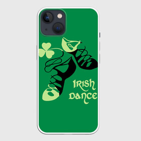 Чехол для iPhone 13 с принтом Ireland, Irish dance в Петрозаводске,  |  | background | black | clover | dance | green | ireland | irish | petal | soft shoes | зеленый | ирландия | ирландский | клевер | лепесток | мягкая | обувь | танец | фон | черная