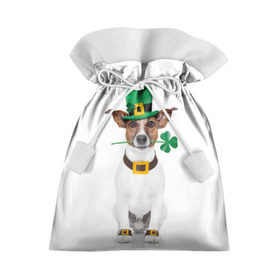 Подарочный 3D мешок с принтом Ирландия в Петрозаводске, 100% полиэстер | Размер: 29*39 см | animal | breed | clover | dog | folk | fun | funny | hat | hero | ireland | irish | saint patrick | герой | животное | ирландия | ирландский | клевер | народный | порода | прикол | святой патрик | собака | шляпа | шутка