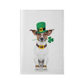 Обложка для паспорта матовая кожа с принтом Ирландия в Петрозаводске, натуральная матовая кожа | размер 19,3 х 13,7 см; прозрачные пластиковые крепления | animal | breed | clover | dog | folk | fun | funny | hat | hero | ireland | irish | saint patrick | герой | животное | ирландия | ирландский | клевер | народный | порода | прикол | святой патрик | собака | шляпа | шутка