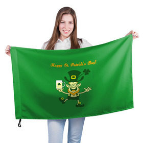 Флаг 3D с принтом Ирландия в Петрозаводске, 100% полиэстер | плотность ткани — 95 г/м2, размер — 67 х 109 см. Принт наносится с одной стороны | irish | st. patricks day | зеленый | ирландец | лепрекон