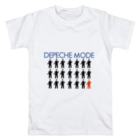 Мужская футболка хлопок с принтом Depeche Mode в Петрозаводске, 100% хлопок | прямой крой, круглый вырез горловины, длина до линии бедер, слегка спущенное плечо. | дипиш | мод | рок