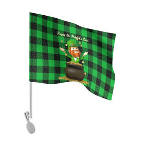 Флаг для автомобиля с принтом Ирландия в Петрозаводске, 100% полиэстер | Размер: 30*21 см | irish | st. patricks day | зеленый | ирландец | лепрекон
