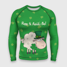 Мужской рашгард 3D с принтом Ирландия в Петрозаводске,  |  | irish | sheep | st. patricks day | зеленый | ирландец | лепрекон | оваечка | овца