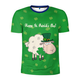 Мужская футболка 3D спортивная с принтом Ирландия в Петрозаводске, 100% полиэстер с улучшенными характеристиками | приталенный силуэт, круглая горловина, широкие плечи, сужается к линии бедра | irish | sheep | st. patricks day | зеленый | ирландец | лепрекон | оваечка | овца