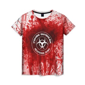 Женская футболка 3D с принтом зомбиапокалипсис в Петрозаводске, 100% полиэфир ( синтетическое хлопкоподобное полотно) | прямой крой, круглый вырез горловины, длина до линии бедер | the walking dead | апокалипсис | замбиапокалипсис | зомби | кровь | ходячие мертвецы