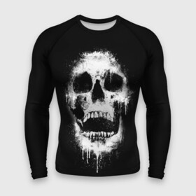 Мужской рашгард 3D с принтом Evil Skull в Петрозаводске,  |  | bone | dark | death | evil | hipster | skelet | skull | кости | скелет | темнота | хипстер | череп