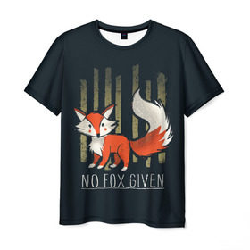Мужская футболка 3D с принтом No Fox Given в Петрозаводске, 100% полиэфир | прямой крой, круглый вырез горловины, длина до линии бедер | animal | beast | fox | heart | love | orange | животное | зверь | лис | лиса | личиска | любовь | рыжая | сердце