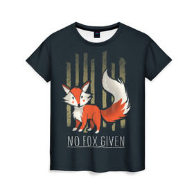 Женская футболка 3D с принтом No Fox Given в Петрозаводске, 100% полиэфир ( синтетическое хлопкоподобное полотно) | прямой крой, круглый вырез горловины, длина до линии бедер | animal | beast | fox | heart | love | orange | животное | зверь | лис | лиса | личиска | любовь | рыжая | сердце