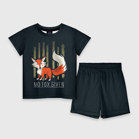Детский костюм с шортами 3D с принтом No Fox Given в Петрозаводске,  |  | animal | beast | fox | heart | love | orange | животное | зверь | лис | лиса | личиска | любовь | рыжая | сердце