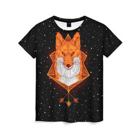 Женская футболка 3D с принтом Огненный лис в Петрозаводске, 100% полиэфир ( синтетическое хлопкоподобное полотно) | прямой крой, круглый вырез горловины, длина до линии бедер | animal | beast | fox | heart | love | orange | животное | зверь | лис | лиса | личиска | любовь | огонь | пламя | рыжая | сердце