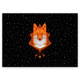 Поздравительная открытка с принтом Огненный лис в Петрозаводске, 100% бумага | плотность бумаги 280 г/м2, матовая, на обратной стороне линовка и место для марки
 | animal | beast | fox | heart | love | orange | животное | зверь | лис | лиса | личиска | любовь | огонь | пламя | рыжая | сердце
