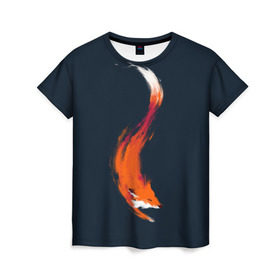 Женская футболка 3D с принтом Хитрая лисичка в Петрозаводске, 100% полиэфир ( синтетическое хлопкоподобное полотно) | прямой крой, круглый вырез горловины, длина до линии бедер | animal | beast | fox | heart | love | orange | животное | зверь | лис | лиса | личиска | любовь | рыжая | сердце