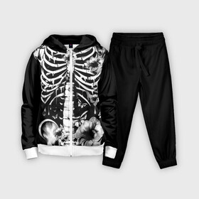 Детский костюм 3D с принтом Floral Skeleton в Петрозаводске,  |  | art | bone | dark | death | fashion | flower | hipster | skelet | skull | арт | грудь | кости | мода | ребра | скелет | стиль | темный | хипстер | цвет | череп