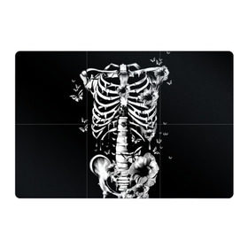 Магнитный плакат 3Х2 с принтом Floral Skeleton в Петрозаводске, Полимерный материал с магнитным слоем | 6 деталей размером 9*9 см | art | bone | dark | death | fashion | flower | hipster | skelet | skull | арт | грудь | кости | мода | ребра | скелет | стиль | темный | хипстер | цвет | череп