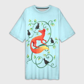 Платье-футболка 3D с принтом Милая лисичка в Петрозаводске,  |  | animal | beast | fox | heart | love | orange | животное | зверь | лис | лиса | личиска | любовь | птица | птицы | птичка | рыжая | сердце